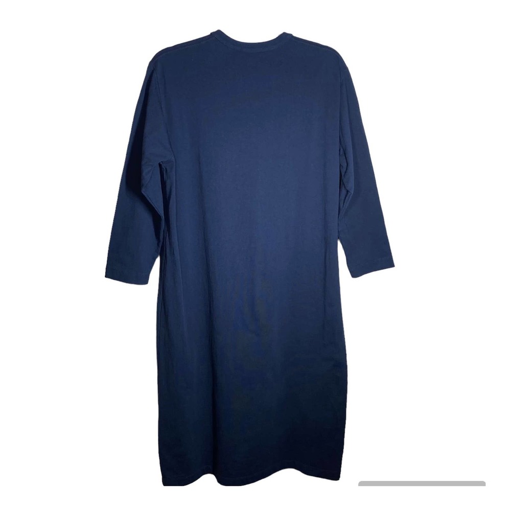 Danton France 3/4 Sleeve Midi T Shirt Dress 100% Cotton Dark Blue Size 36 - Picture 2 of 7